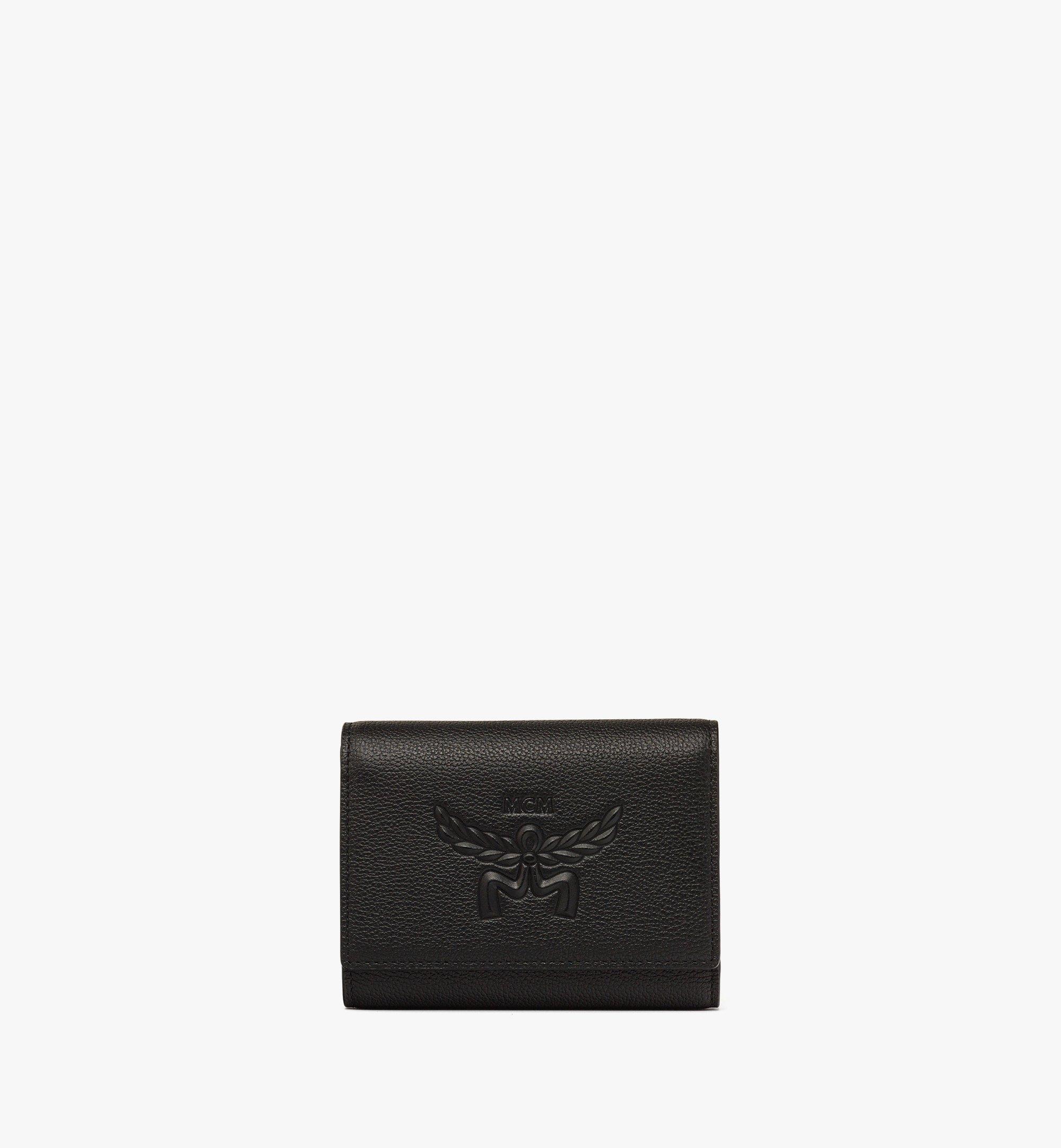 Himmel Trifold Wallet in Embossed Logo Leather 1
